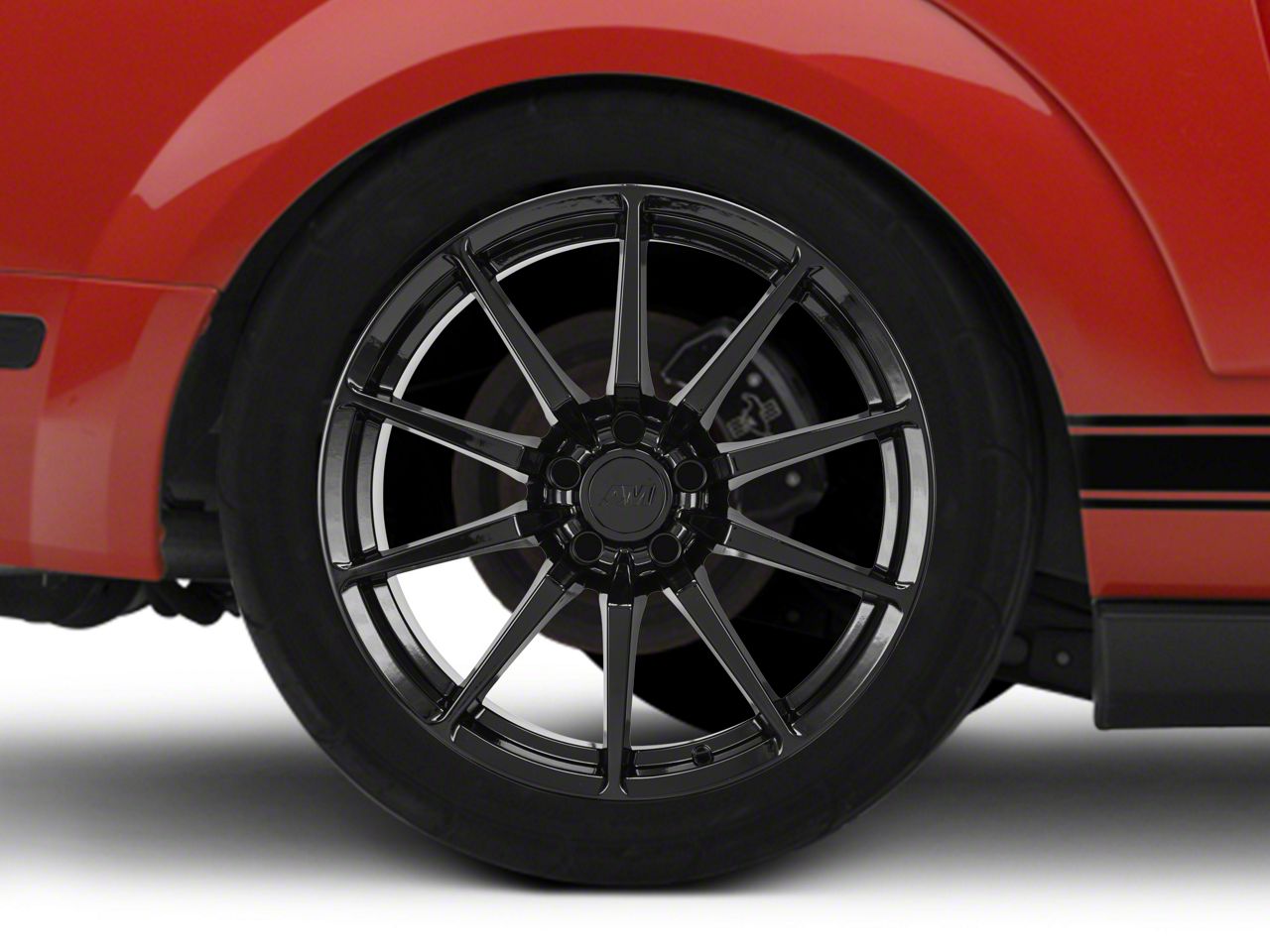 Mustang GT350 Style Gloss Black Wheel; Rear Only; 19x10; 45mm Offset ...