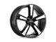 HELO HE899 Satin Black with Gloss Black and Chrome Inserts Wheel; 18x8; 38mm Offset (10-14 Mustang GT w/o Performance Pack, V6)