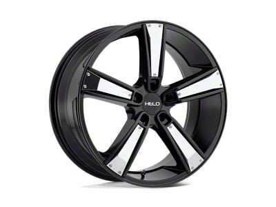 HELO HE899 Satin Black with Gloss Black and Chrome Inserts Wheel; 17x7 (94-98 Mustang)