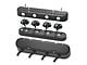 Holley LS Finned Valve Covers; Black Machined (97-13 Corvette C5 & C6, Excluding ZR1)