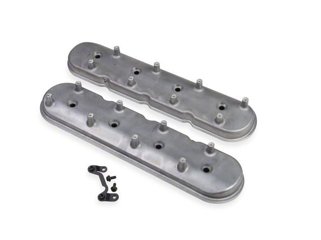 Holley Standard Height LS Valve Covers for Dry Sump Applications; Natural (06-13 Corvette C6 Z06)
