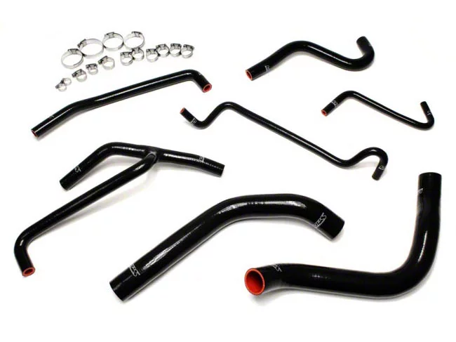 HPS Mustang Silicone Radiator and Heater Coolant Hose Kit; Black  57-1452-BLK (15-23 Mustang EcoBoost) - Free Shipping