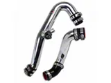 HPS Intercooler Hot and Cold Side Charge Pipes with Black Hoses; Polished (15-23 Mustang EcoBoost)