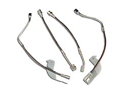 J&M Stainless Steel Teflon Brake Hose Kit; Clear Outer Cover; Front and Rear (99-04 Mustang, Excluding Cobra)