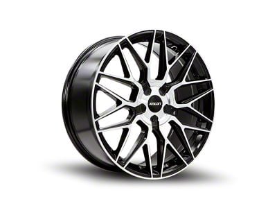 Kalon Blitz Gloss Black with Machined Face Wheel; 18x8; 40mm Offset (05-09 Mustang)