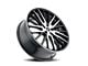 Kraze Double Down Gloss Black Machined Wheel; 17x8 (05-09 Mustang GT, V6)