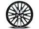 Kraze Double Down Gloss Black Machined Wheel; 17x8 (05-09 Mustang GT, V6)