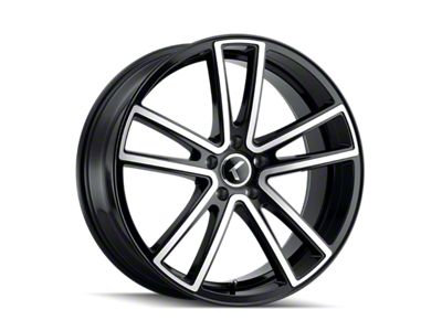 Kraze Lusso Gloss Black Machined Wheel; 17x8 (05-09 Mustang GT, V6)