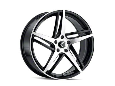 Kraze Milano Gloss Black Machined Wheel; 18x8 (15-23 Mustang GT w/o Performance Pack, , V6)