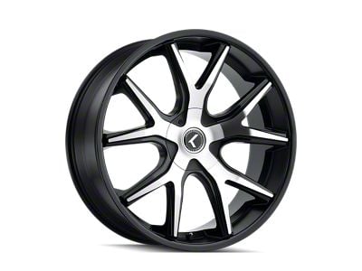 Kraze Spltz Gloss Black Machined Wheel; Rear Only; 26x10; 18mm Offset (16-24 Camaro)