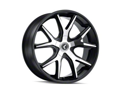 Kraze Spltz Gloss Black Machined Wheel; Rear Only; 26x10; 18mm Offset (11-23 RWD Charger, Excluding Widebody)