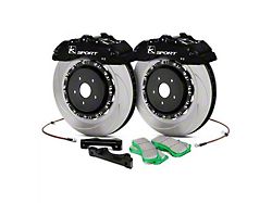 Ksport Supercomp 8-Piston Front Big Brake Kit with 15-Inch Slotted Rotors; Black Calipers (10-15 Camaro LT w/ RS Package)