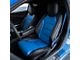 Kustom Interior Premium Artificial Leather Front and Rear Seat Covers; Black with Blue Accent (16-24 Camaro Coupe w/ RECARO Seats)