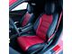 Kustom Interior Premium Artificial Leather Front and Rear Seat Covers; Black with Red Accent (16-24 Camaro Coupe w/ RECARO Seats)