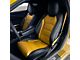 Kustom Interior Premium Artificial Leather Front and Rear Seat Covers; Black with Yellow Accent (16-24 Camaro Coupe w/ RECARO Seats)