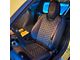 Kustom Interior Premium Artificial Leather Front and Rear Seat Covers; All Black with White Stitching Honeycomb Accent (10-15 Camaro Coupe w/o 1LE Competition Seat)