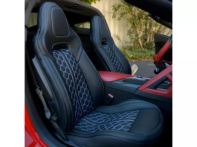 Corvette Premium Artificial Leather Front and Rear Seat Covers; All ...