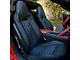 Kustom Interior Premium Artificial Leather Front and Rear Seat Covers; All Black with White Stitching Honeycomb Accent (14-19 Corvette C7 w/o Competition Seat)
