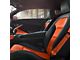 Kustom Interior Premium Artificial Leather Front and Rear Seat Covers; Black with Orange Accent (16-24 Camaro Coupe w/o 1LE Competition Seat)