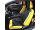 Kustom Interior Premium Artificial Leather Front and Rear Seat Covers; Yellow with Black Front Face (10-15 Camaro Coupe w/o 1LE Competition Seat)