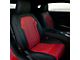 Kustom Interior Premium Artificial Leather Front and Rear Seat Covers; Black with Red Honeycomb Accent (16-24 Camaro Convertible)