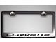 License Plate Frame with Corvette Lettering; Black Solid (Universal; Some Adaptation May Be Required)