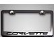 License Plate Frame with Corvette Lettering; Orange Carbon Fiber (Universal; Some Adaptation May Be Required)