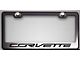 License Plate Frame with Corvette Lettering; White Carbon Fiber (Universal; Some Adaptation May Be Required)