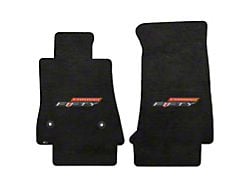 Lloyd Velourtex Front Floor Mats with 50th Anniversary Logo; Black (16-24 Camaro)