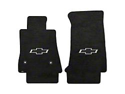 Lloyd Velourtex Front Floor Mats with Black 3D Bowtie Logo; Black (16-24 Camaro)