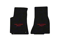 Lloyd Velourtex Front Floor Mats with Challenger and Red SRT Logo; Black (08-10 Challenger)