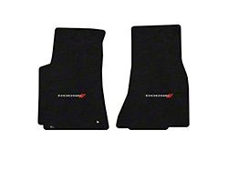 Lloyd Velourtex Front Floor Mats with Dodge and Stripes Logo; Black (08-10 Challenger)