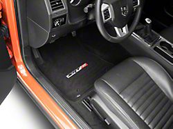 Lloyd Velourtex Front Floor Mats with SRT8 Logo; Black (11-23 Challenger, Excluding AWD)