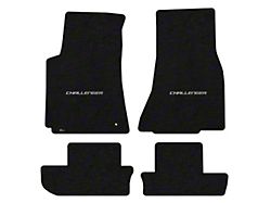 Lloyd Velourtex Front and Rear Floor Mats with Challenger Logo; Black (08-10 Challenger)