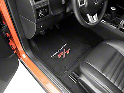 Lloyd Velourtex Front and Rear Floor Mats with Challenger and Silver RT Logo; Black (11-23 Challenger, Excluding AWD)