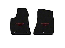 Lloyd Velourtex Front Floor Mats with Red SRT Logo; Black (11-23 RWD Charger)