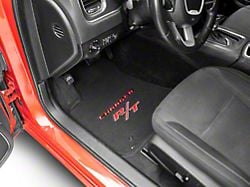 Lloyd Velourtex Front and Rear Floor Mats with Red Charger Logo; Black (11-23 RWD Charger)