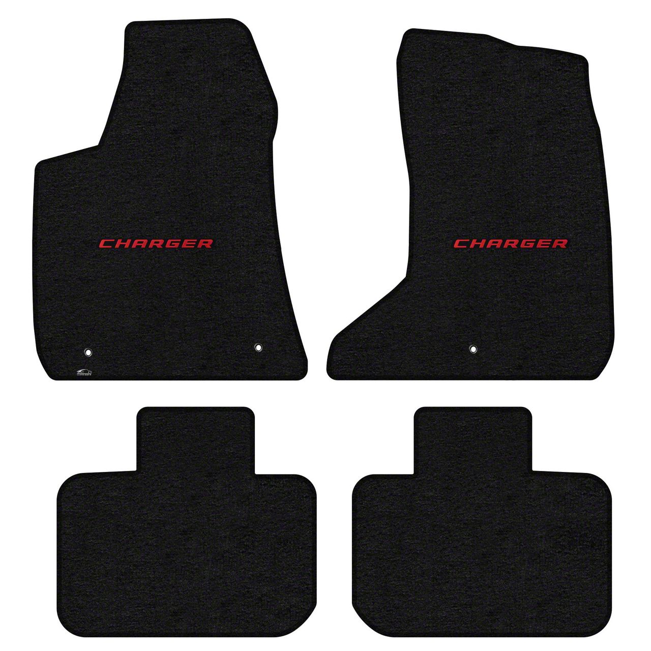 Lloyd Charger Velourtex Front and Rear Floor Mats with Red Charger Logo ...