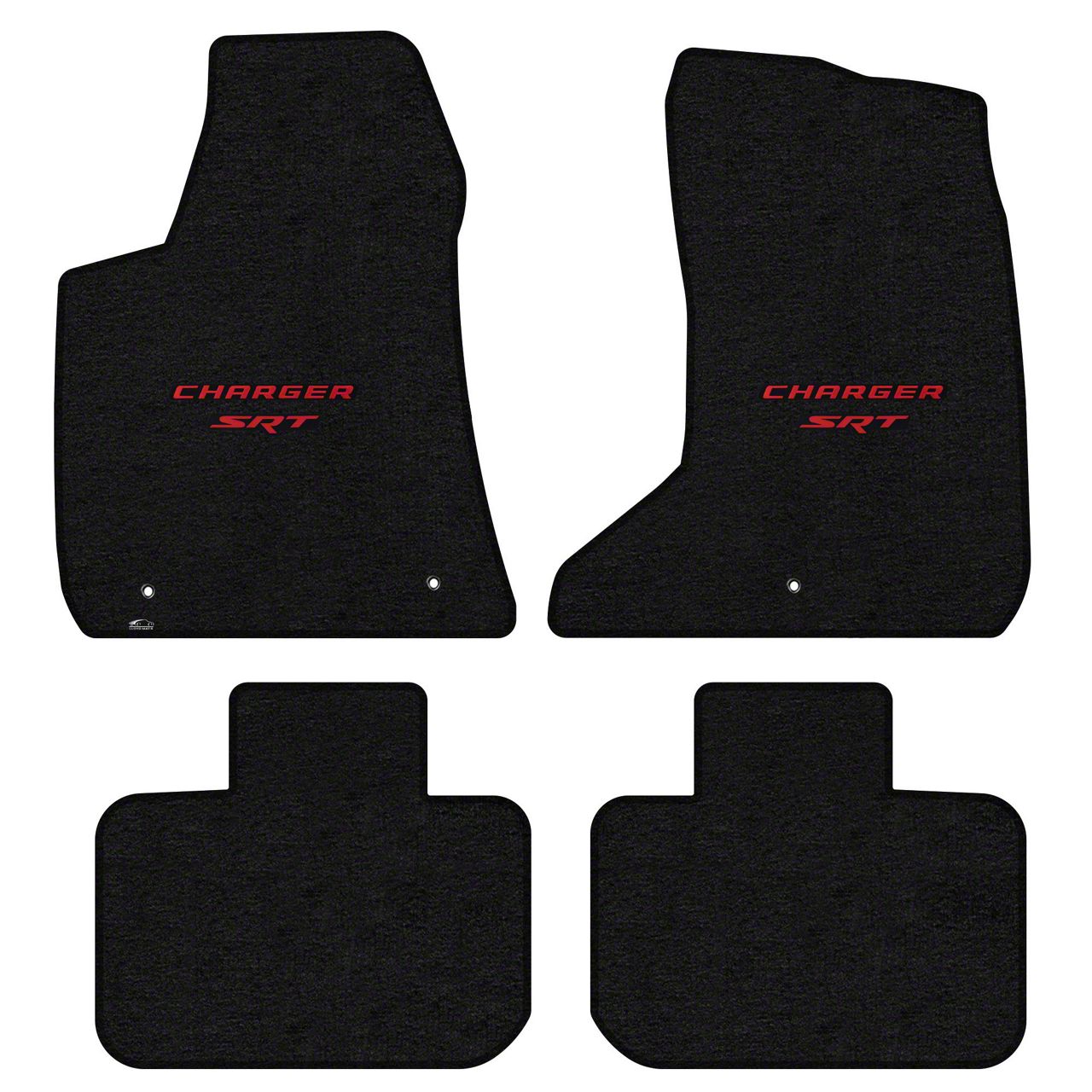 Lloyd Charger Velourtex Front and Rear Floor Mats with Red SRT Logo ...