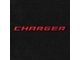 Lloyd Velourtex Trunk Mat with Red Charger Logo; Black (11-12 Charger)