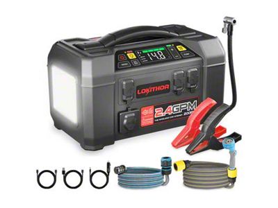 LOKITHOR 5-in-1 Jump Starter with Pressure Washer Air Compressor; 2500 Amp