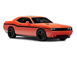 Mopar Licensed by SEC10 Lowerbelt Line Stripes with Challenger Block Logo; Gloss Black (08-13 Challenger)