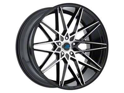 MACH Euro Concave ME.20 Glossy Black Machined Wheel; Rear Only; 20x10 (07-10 AWD Charger)