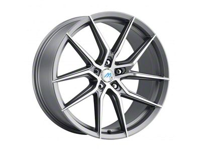 MACH Euro Concave ME.6 Titanium Gray Machined Wheel; Rear Only; 20x10 (07-10 AWD Charger)