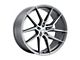 MACH Euro Concave ME.6 Titanium Gray Machined Wheel; Rear Only; 20x10 (07-10 AWD Charger)