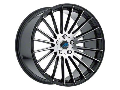 MACH Euro Concave ME.18 Glossy Black Machined Wheel; Rear Only; 20x10 (11-23 AWD Charger)