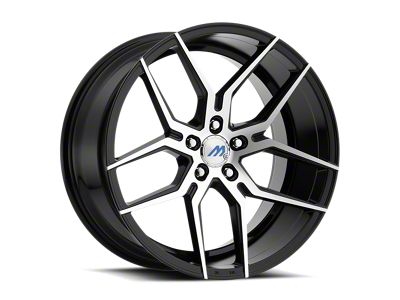 MACH Euro Concave ME.4 Glossy Black Machined Wheel; 20x9 (11-23 RWD Charger, Excluding Widebody)
