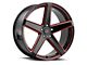 MACH Forged MF.15 Glossy Black with Red Milled Accents Wheel; Rear Only; 20x10.5 (06-10 RWD Charger)