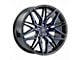MACH Forged MF.6 Glossy Black with Blue Face Wheel; 20x8.5 (07-10 AWD Charger)