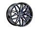 MACH Forged MF.6 Glossy Black with Blue Face Wheel; Rear Only; 20x10 (07-10 AWD Charger)